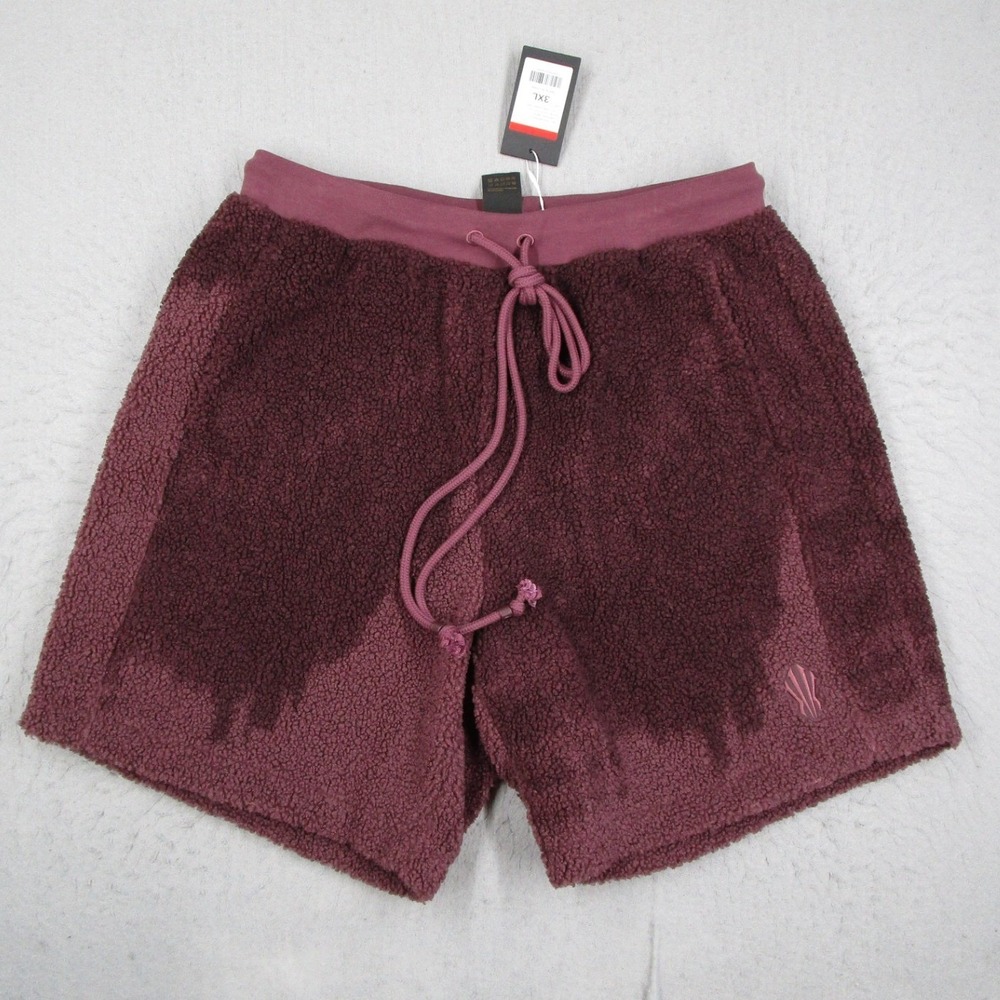 Anta Mens Knit Half Pants Deep Jujube Sherpa Fleece Shorts 3XL 552610507V-2